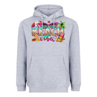 Heather Grey beach vibes Heavyweight Hoodie - texasbilliewilder