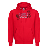 Red cheer mama Zipper Hoodie - MaliasSmallBusiness