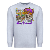 Heather Grey king cake calories don't count skull Premium Sweatshirt - FaDigitalArtStudio