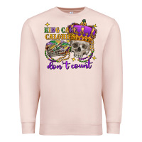 Pale Pink king cake calories don't count skull Premium Sweatshirt - FaDigitalArtStudio