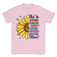 Bubblegum Pink she is strong fearless warm loving mom Classic Tee - MaliasSmallBusiness
