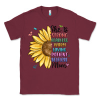 Burgundy she is strong fearless warm loving mom Classic Tee - MaliasSmallBusiness
