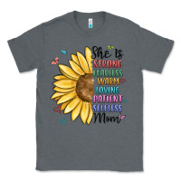 Charcoal Heather she is strong fearless warm loving mom Classic Tee - MaliasSmallBusiness