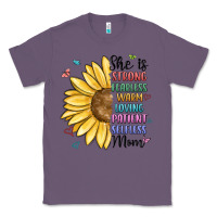 Lavender she is strong fearless warm loving mom Classic Tee - MaliasSmallBusiness
