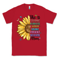 Red she is strong fearless warm loving mom Classic Tee - MaliasSmallBusiness
