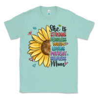 Seafoam she is strong fearless warm loving mom Classic Tee - MaliasSmallBusiness