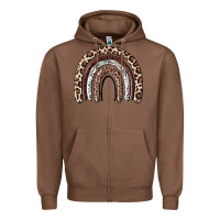 Chestnut Cheetah rainbow Zipper Hoodie - MaliasSmallBusiness