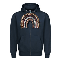 Navy Cheetah rainbow Zipper Hoodie - MaliasSmallBusiness
