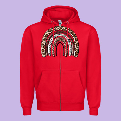 Zipper Hoodie Cheetah rainbow