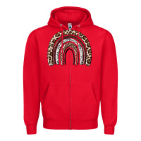 Red Cheetah rainbow Zipper Hoodie - MaliasSmallBusiness