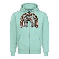 Seafoam Cheetah rainbow Zipper Hoodie - MaliasSmallBusiness