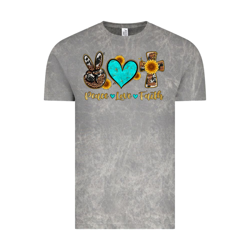 Peace Love Faith With Cros And Sunflower Vintage Tee by Artiststas | Teevron