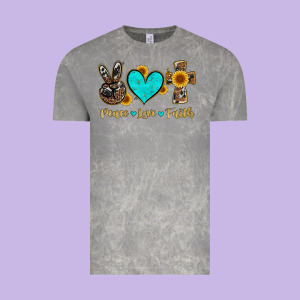 Peace Love Faith With Cros And Sunflower Vintage Tee Designed By Artiststas