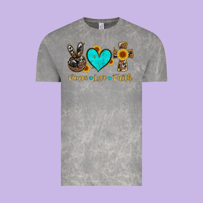 Peace Love Faith With Cros And Sunflower Vintage Tee Designed By Artiststas