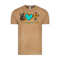 Vintage Camel peace love faith with cros and sunflower Vintage Tee - Artiststas