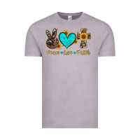 Vintage Zinc peace love faith with cros and sunflower Vintage Tee - Artiststas