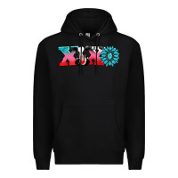 Black xoxo with cow Premium Hoodie - AdoDesignShop
