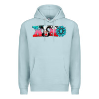 Blue Mist xoxo with cow Premium Hoodie - AdoDesignShop