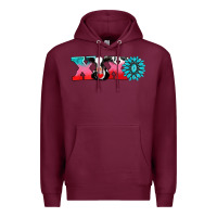 Burgundy xoxo with cow Premium Hoodie - AdoDesignShop