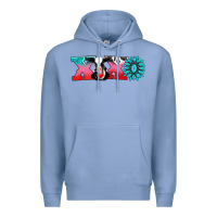 Colony Blue xoxo with cow Premium Hoodie - AdoDesignShop