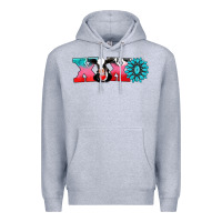 Heather Grey xoxo with cow Premium Hoodie - AdoDesignShop