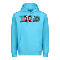 Ocean Blue xoxo with cow Premium Hoodie - AdoDesignShop