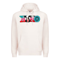 Pale Pink xoxo with cow Premium Hoodie - AdoDesignShop