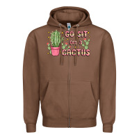 Chestnut go sit on a cactus Zipper Hoodie - MaliasSmallBusiness