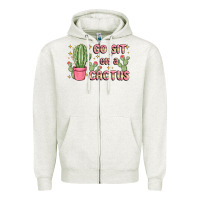 Oatmeal Heather go sit on a cactus Zipper Hoodie - MaliasSmallBusiness