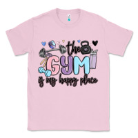 Bubblegum Pink the gym is my happy place Classic Tee - MaliasSmallBusiness