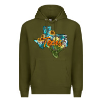 Army Green western texas map Premium Hoodie - AdoDesignShop