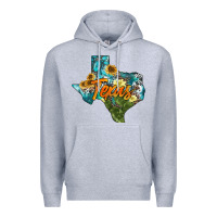 Heather Grey western texas map Premium Hoodie - AdoDesignShop