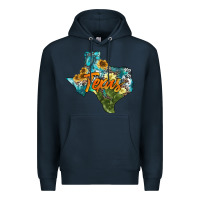 Navy western texas map Premium Hoodie - AdoDesignShop