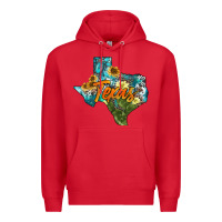 Red western texas map Premium Hoodie - AdoDesignShop