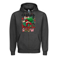 Charcoal Heather dashing through the snow Zipper Hoodie - MaliasSmallBusiness