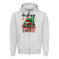 Dove Grey dashing through the snow Zipper Hoodie - MaliasSmallBusiness