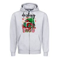 Heather Grey dashing through the snow Zipper Hoodie - MaliasSmallBusiness