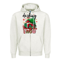 Oatmeal Heather dashing through the snow Zipper Hoodie - MaliasSmallBusiness