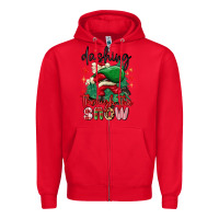 Red dashing through the snow Zipper Hoodie - MaliasSmallBusiness