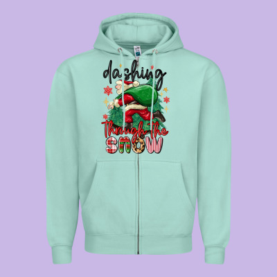 Zipper Hoodie dashing through the snow