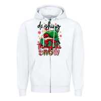 White dashing through the snow Zipper Hoodie - MaliasSmallBusiness