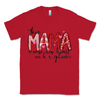 Red this mama wears her heart on her gleeve Classic Tee - MaliasSmallBusiness