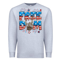 Heather Grey Freedom rock hand Premium Sweatshirt - Neo Western