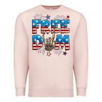Pale Pink Freedom rock hand Premium Sweatshirt - Neo Western