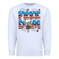 White Freedom rock hand Premium Sweatshirt - Neo Western