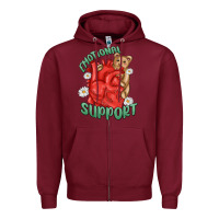 Burgundy emotional support Zipper Hoodie - MaliasSmallBusiness