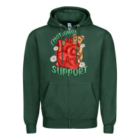 Sports Green emotional support Zipper Hoodie - MaliasSmallBusiness