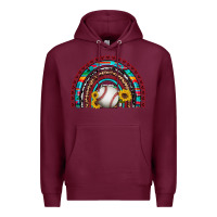 Burgundy baseball rainbow Premium Hoodie - Artiststas