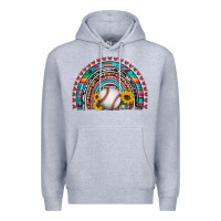 Heather Grey baseball rainbow Premium Hoodie - Artiststas