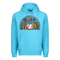 Ocean Blue baseball rainbow Premium Hoodie - Artiststas
